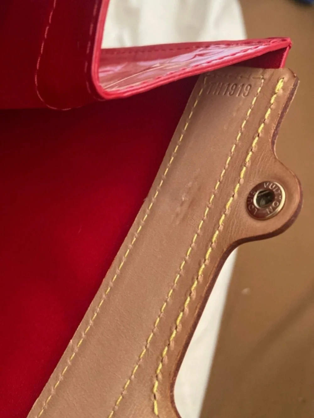 Louis Vuitton Monogram Vernis Red Stanton Bag with COA